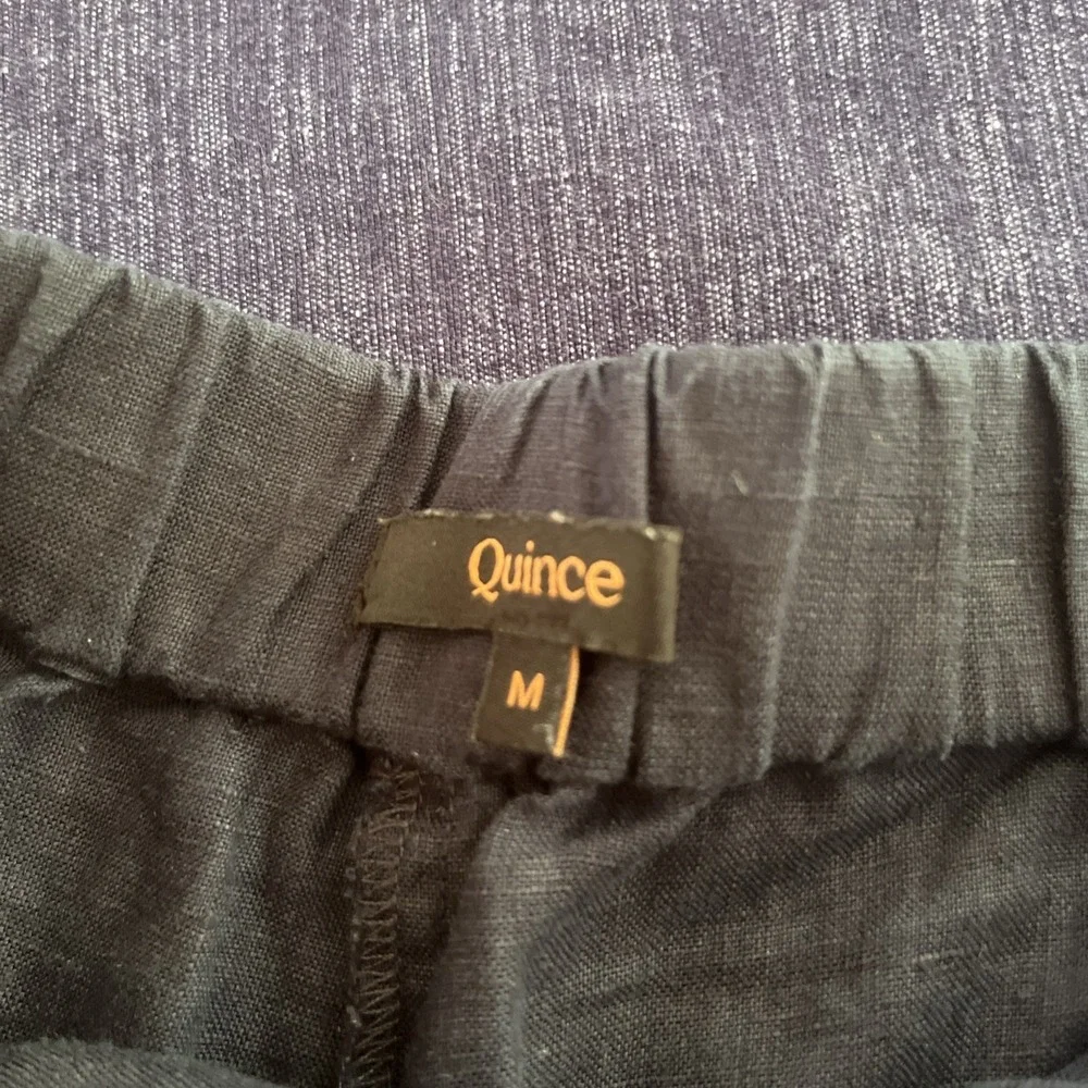 Quince Casual High Waist Blue 100% Linen Size Medium Women's Pants
